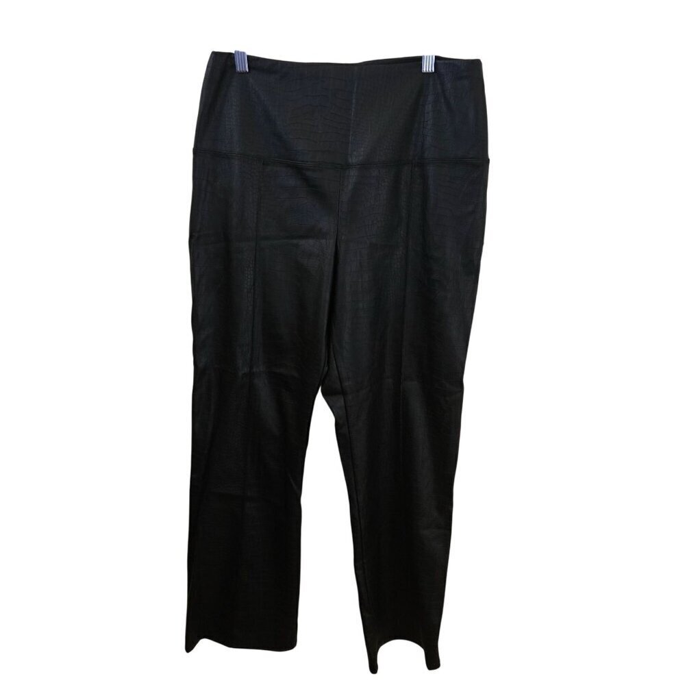 Joie NWT Croc Embossed Faux Leather Pull On Straight Leg Pants Size L